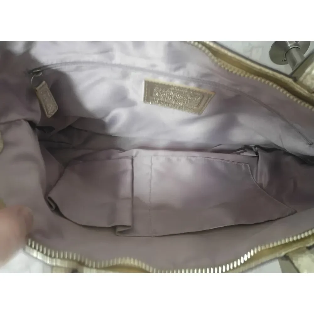 COACH Signature Lavender/Cream/Gray Tartan Plaid Shoulder Bag - Picture 6 of 9